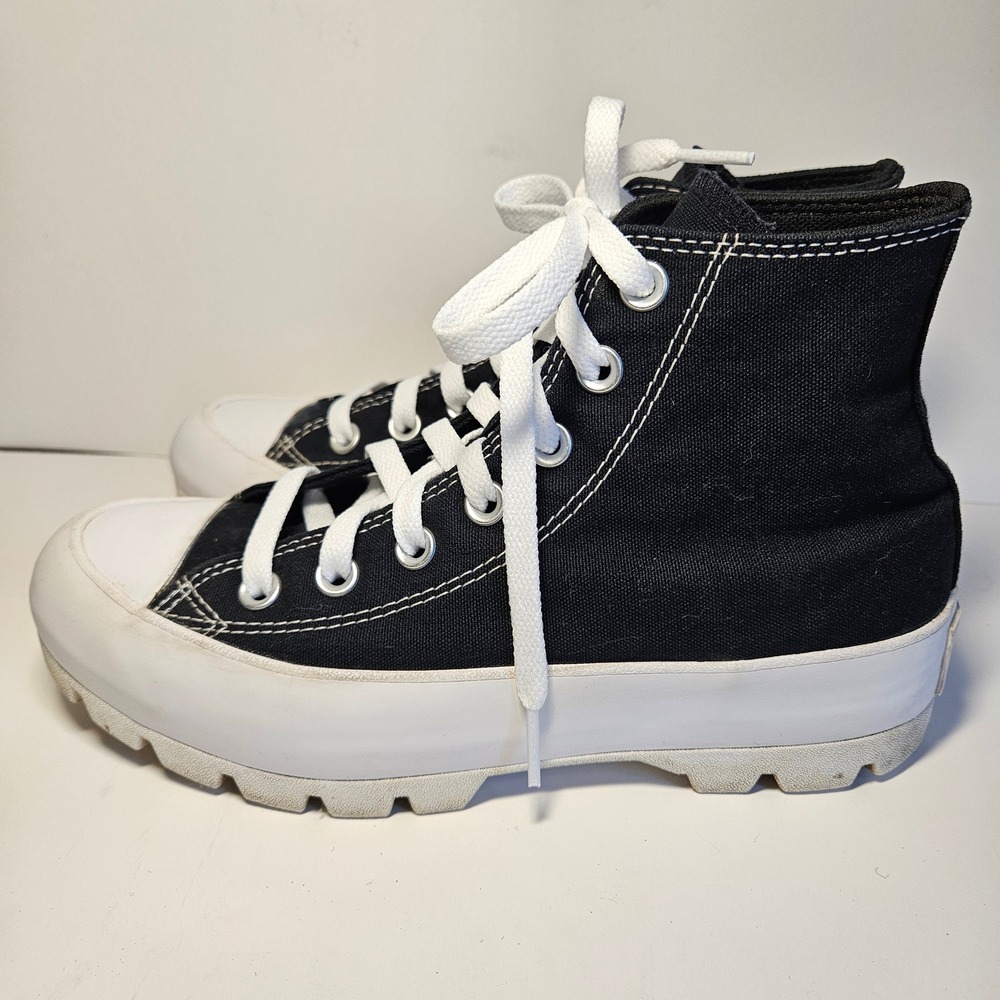 Converse Chuck Taylor All Star‎ Lugged High Top Black White Platform Womens 7